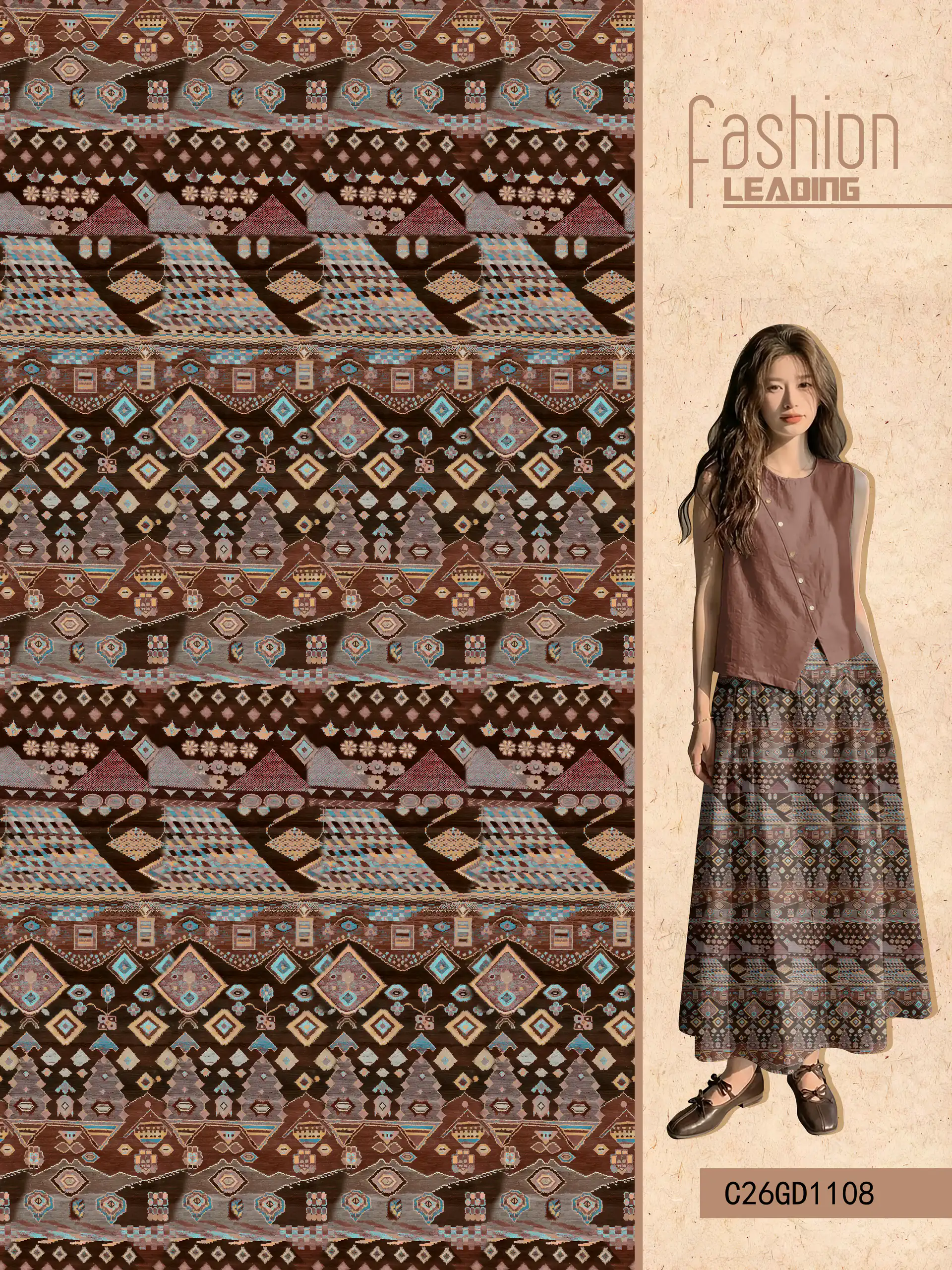 C26GD1108 exclusive digital print pattern