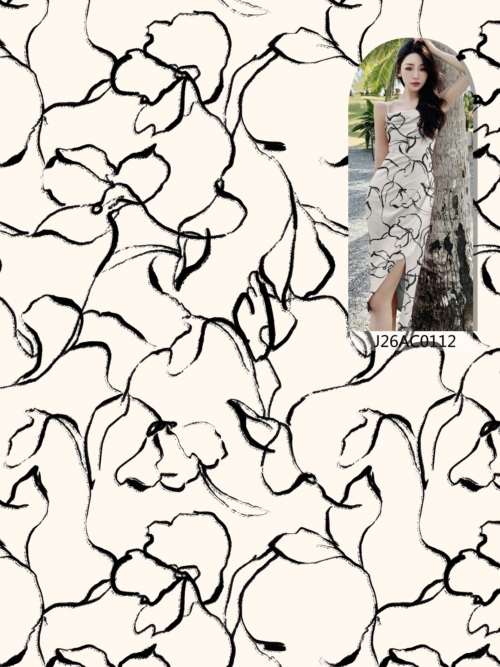 H-J26AC0112 exclusive digital print pattern