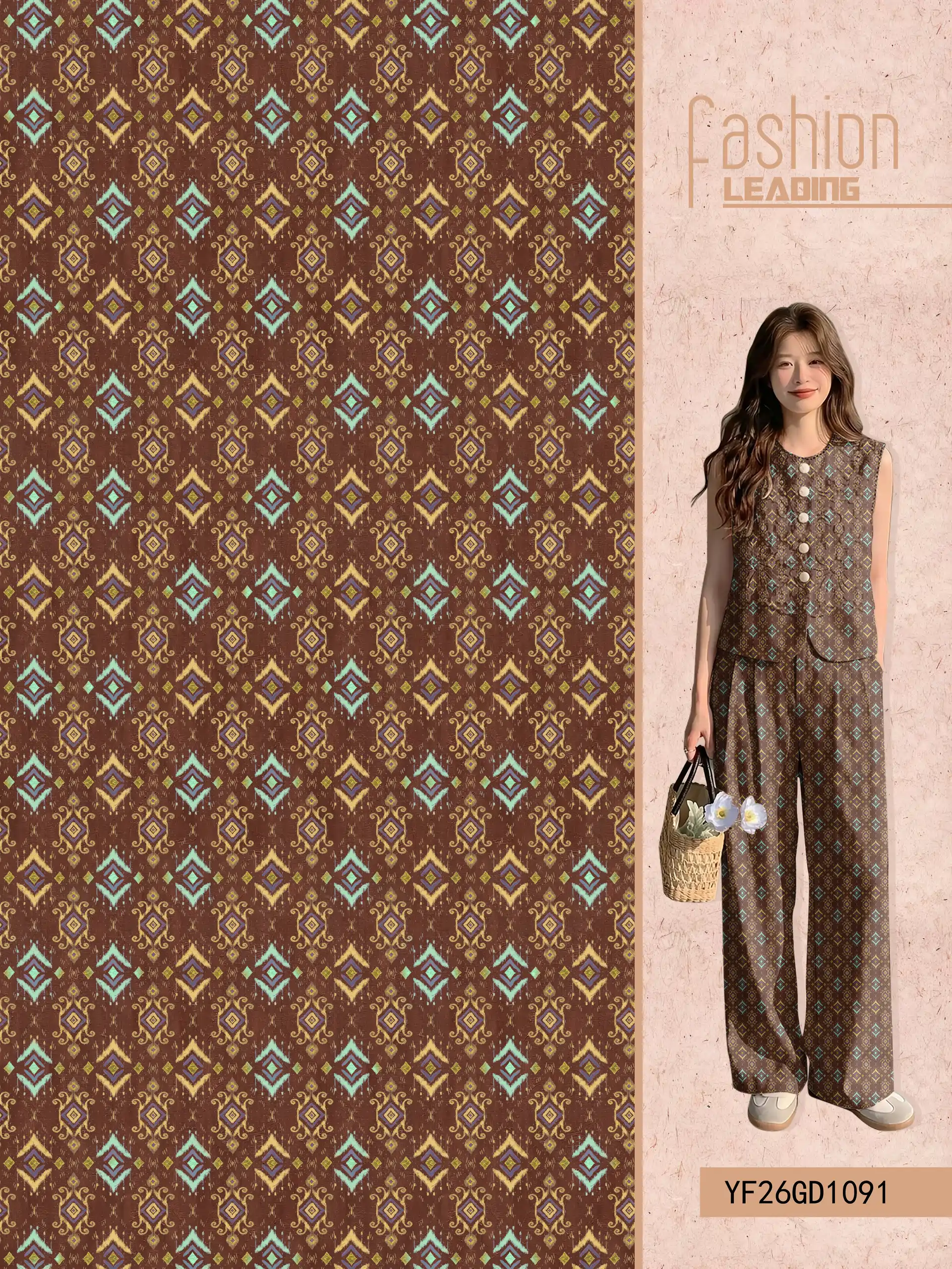 M-YF26GD1091 exclusive digital print pattern
