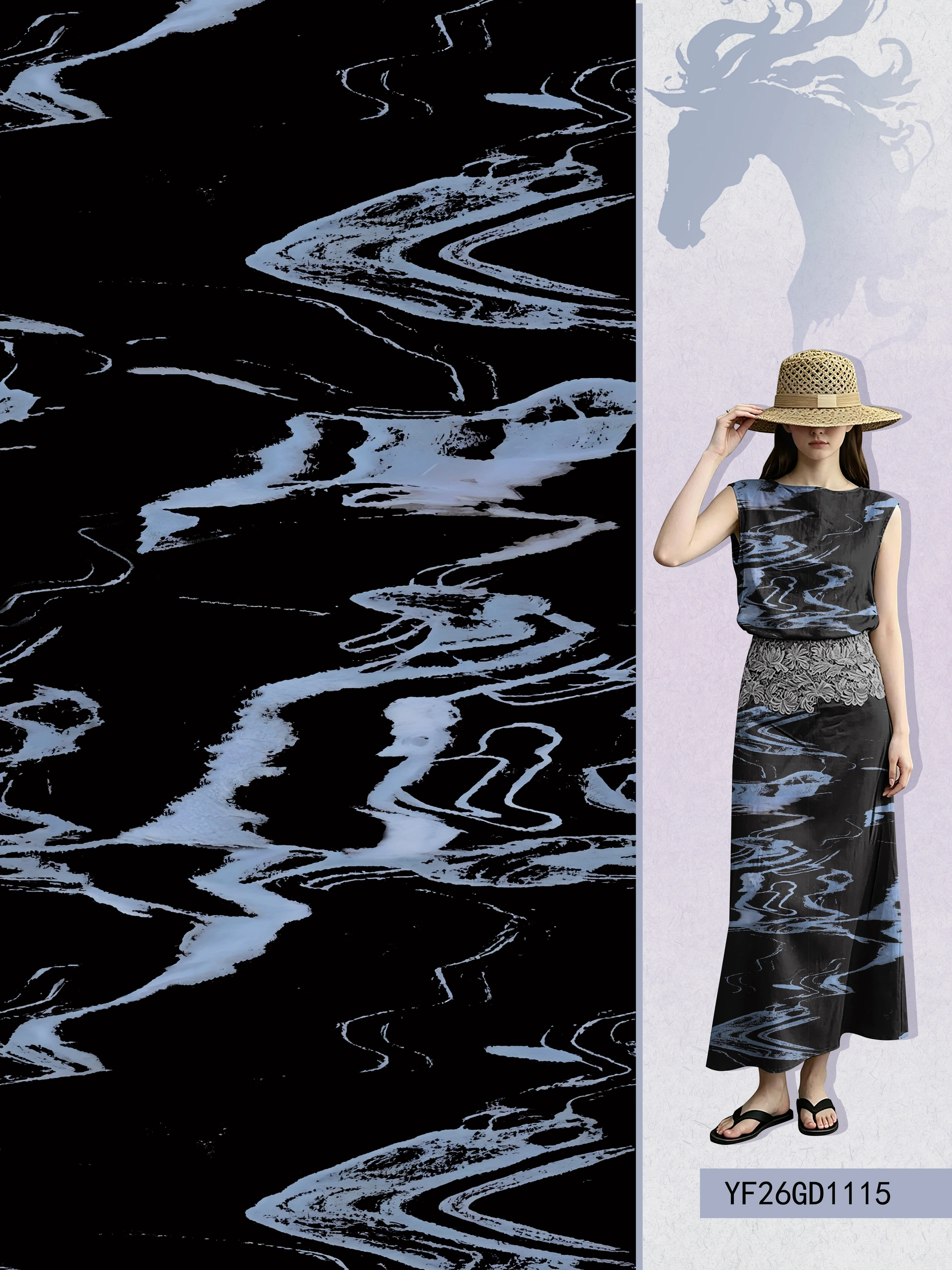 M-YF26GD1115 exclusive digital print pattern