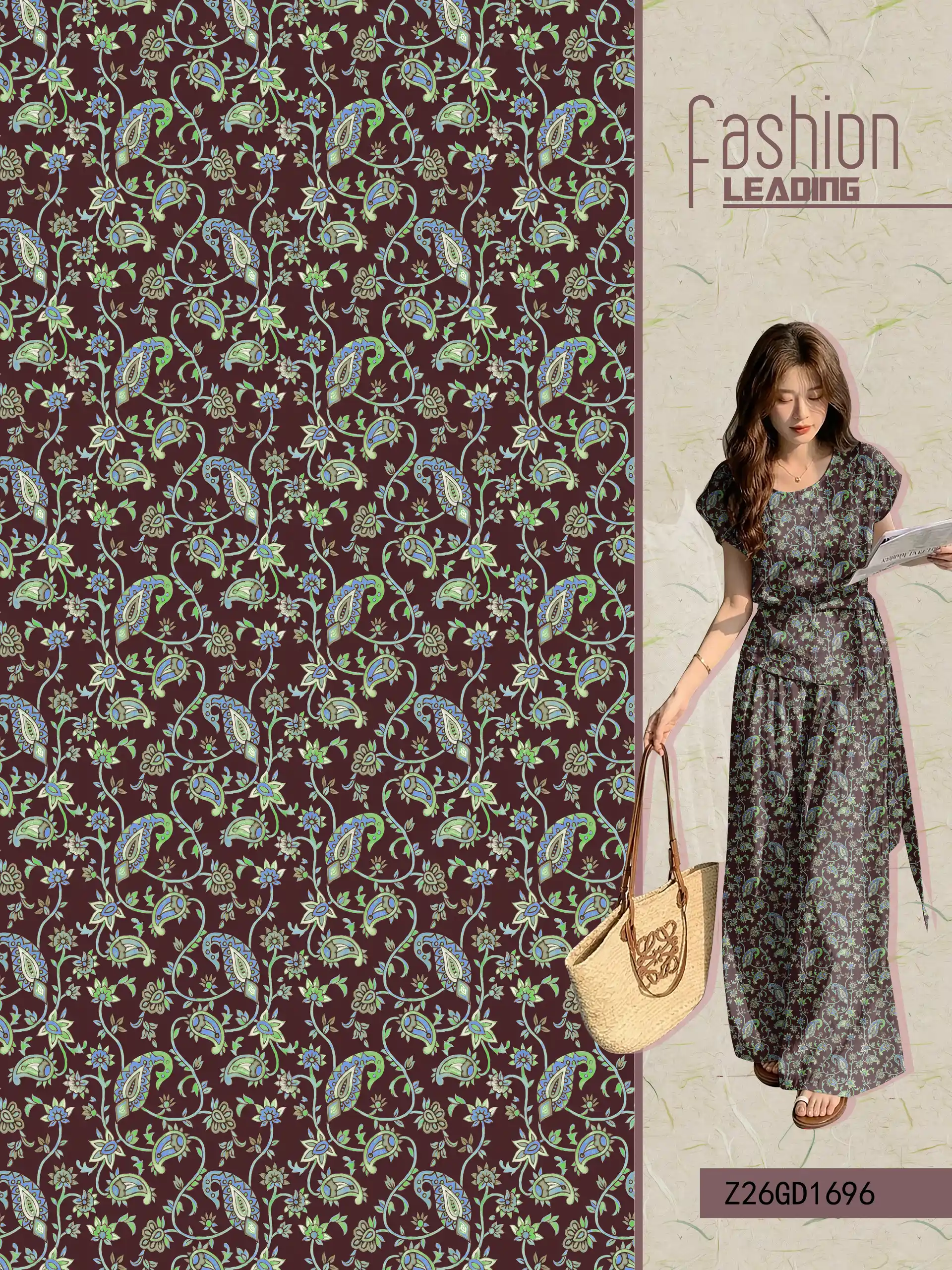 M-Z26GD1696 exclusive digital print pattern