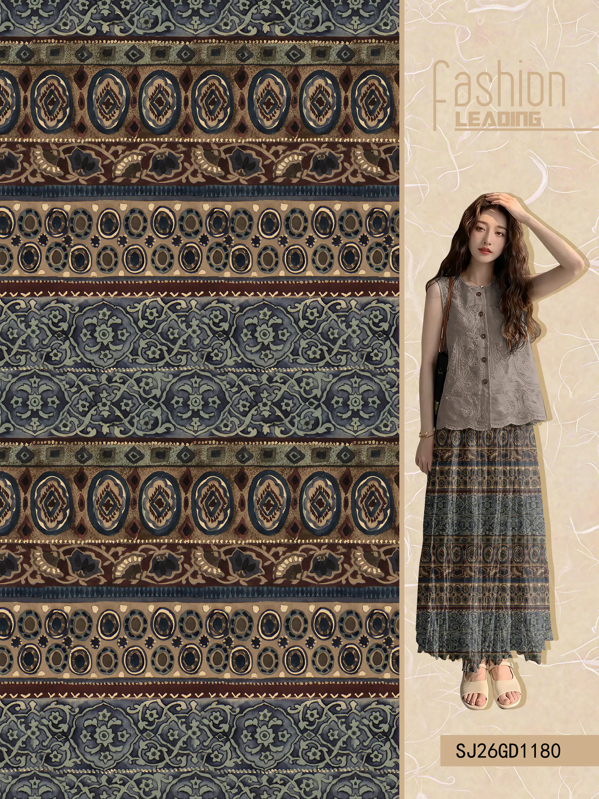 SJ26GD1180 exclusive digital print pattern