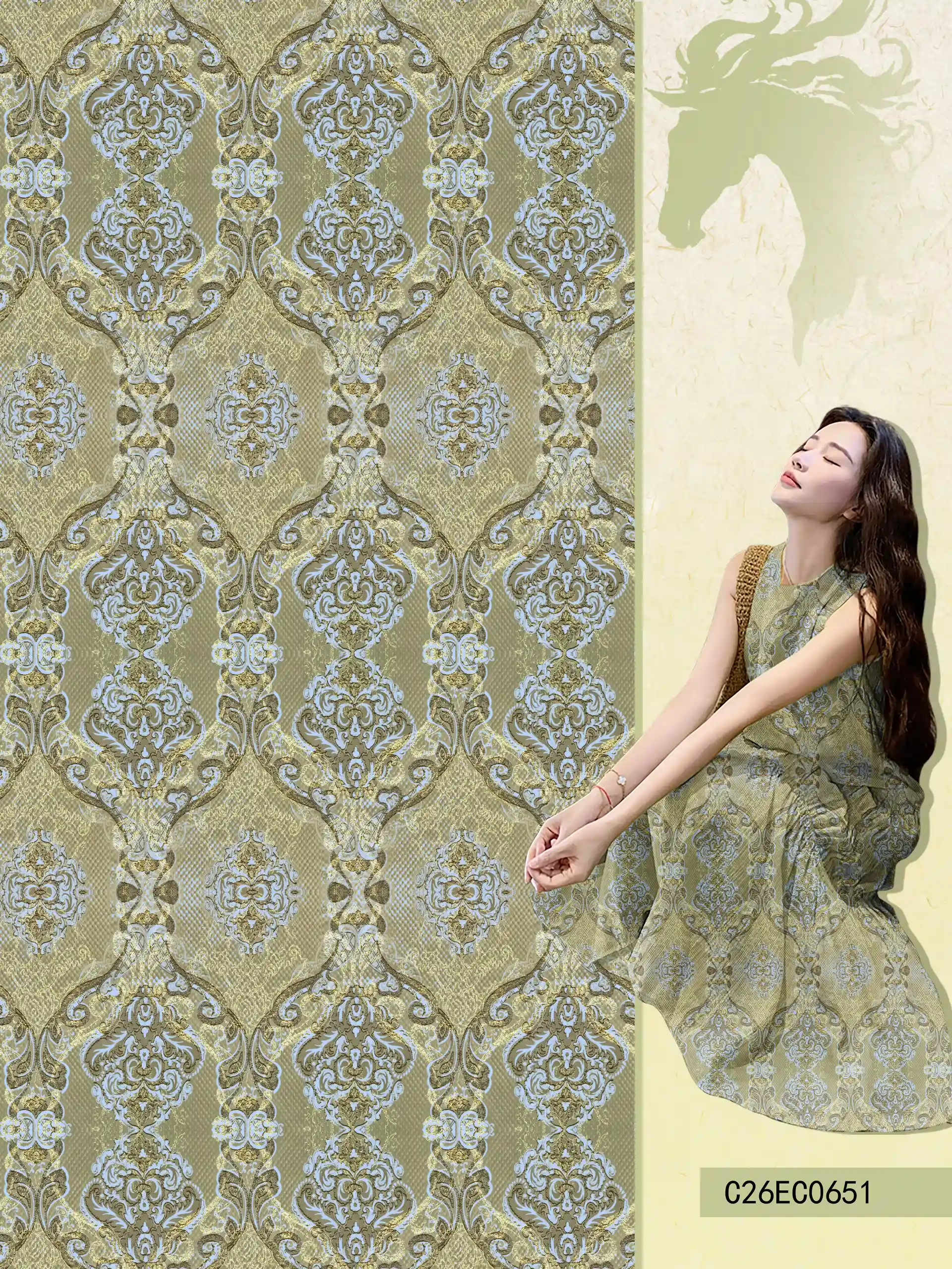 T-C26EC0651 exclusive digital print pattern