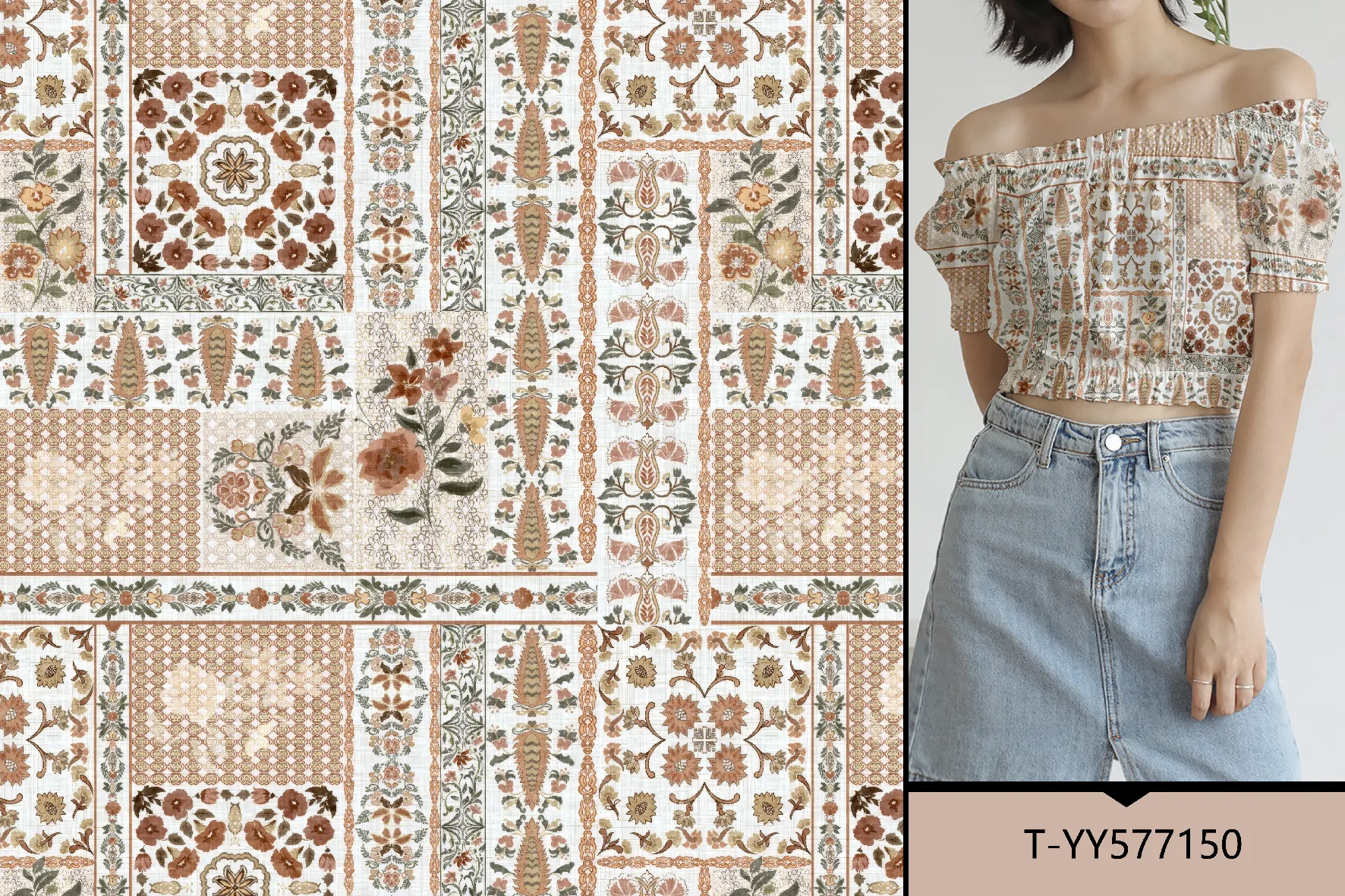 T-YY577150 exclusive digital print pattern