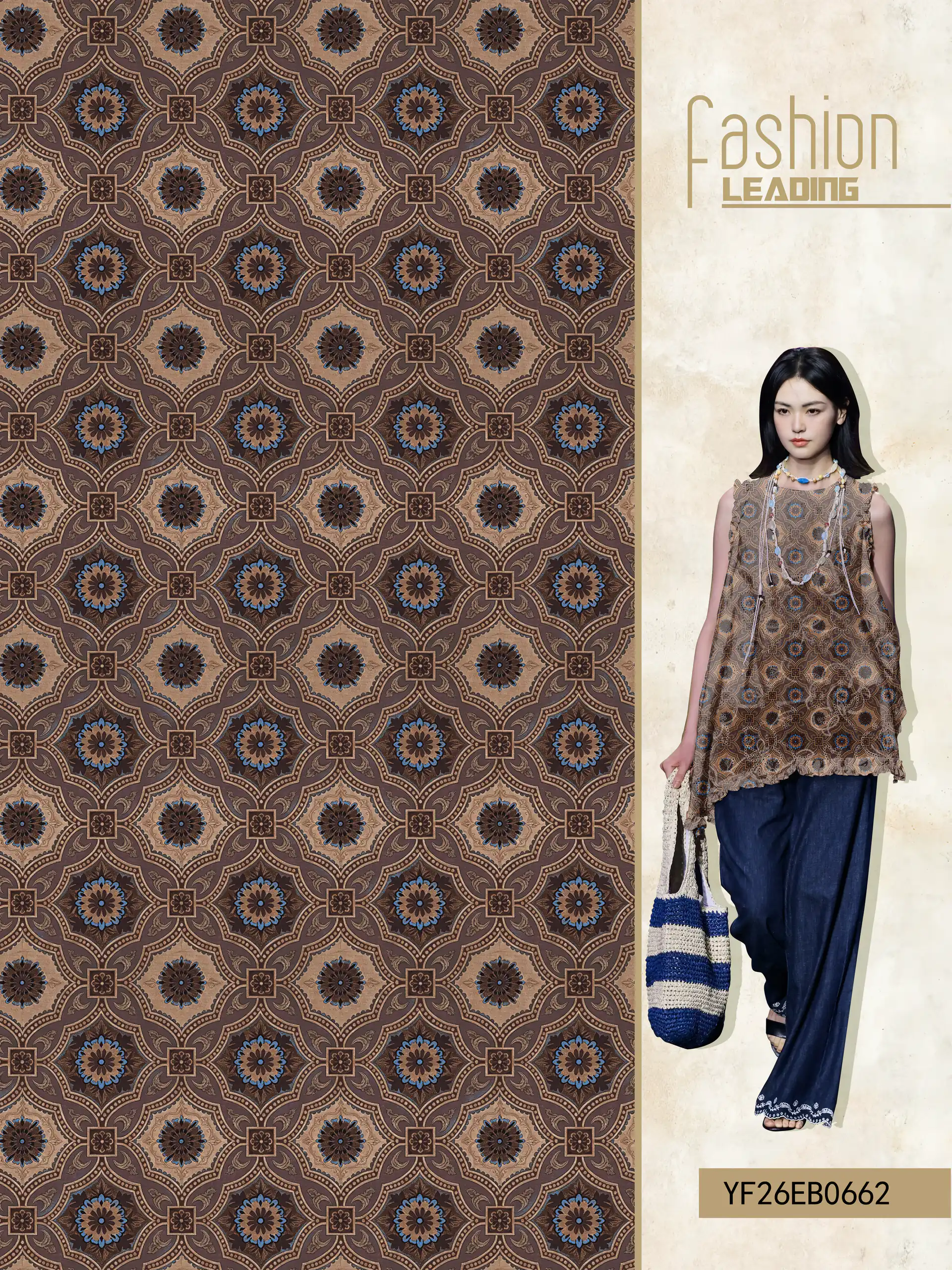 YF26EB0662 exclusive digital print pattern
