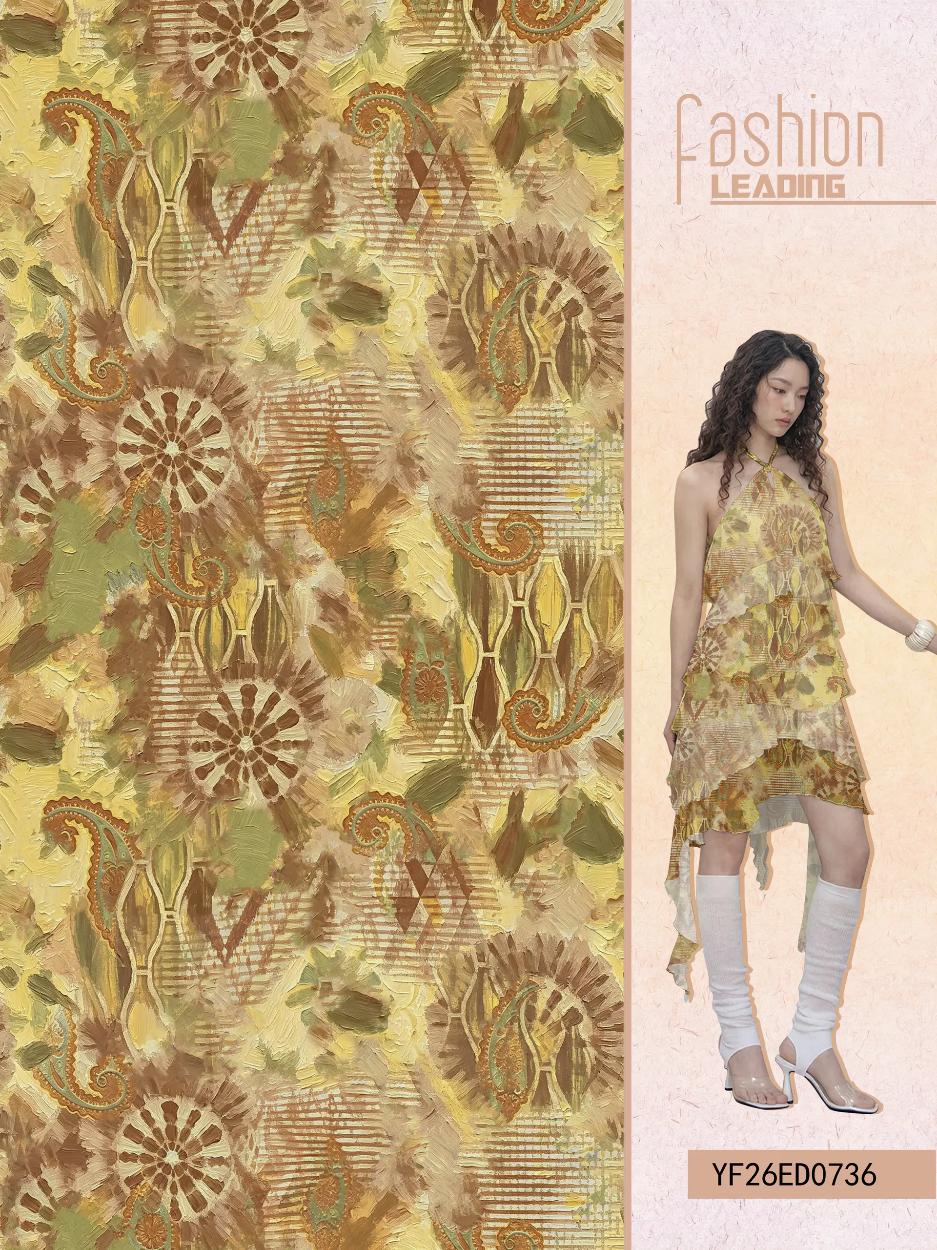 YF26ED0736 exclusive digital print pattern
