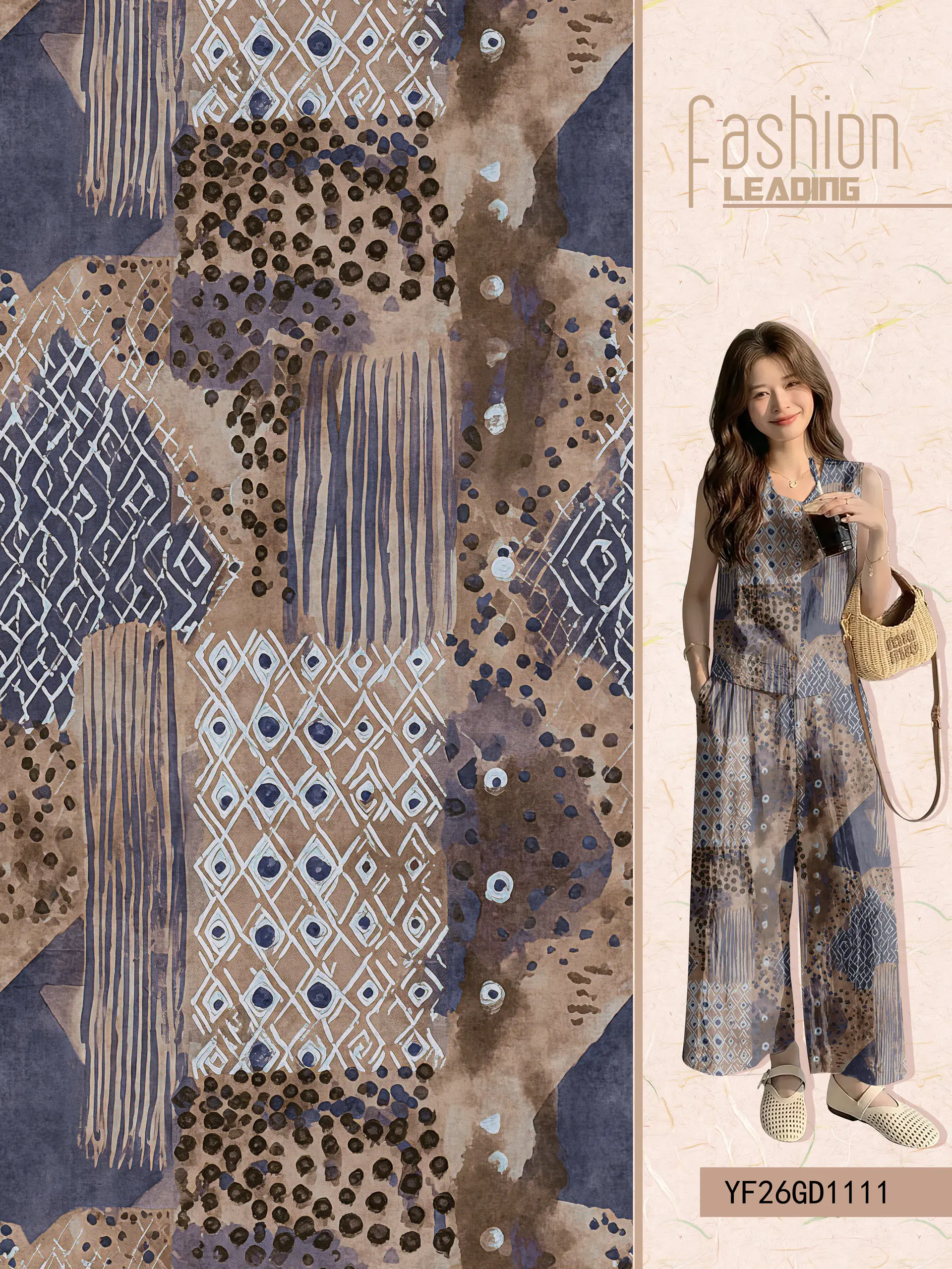 YF26GD1111 exclusive digital print pattern