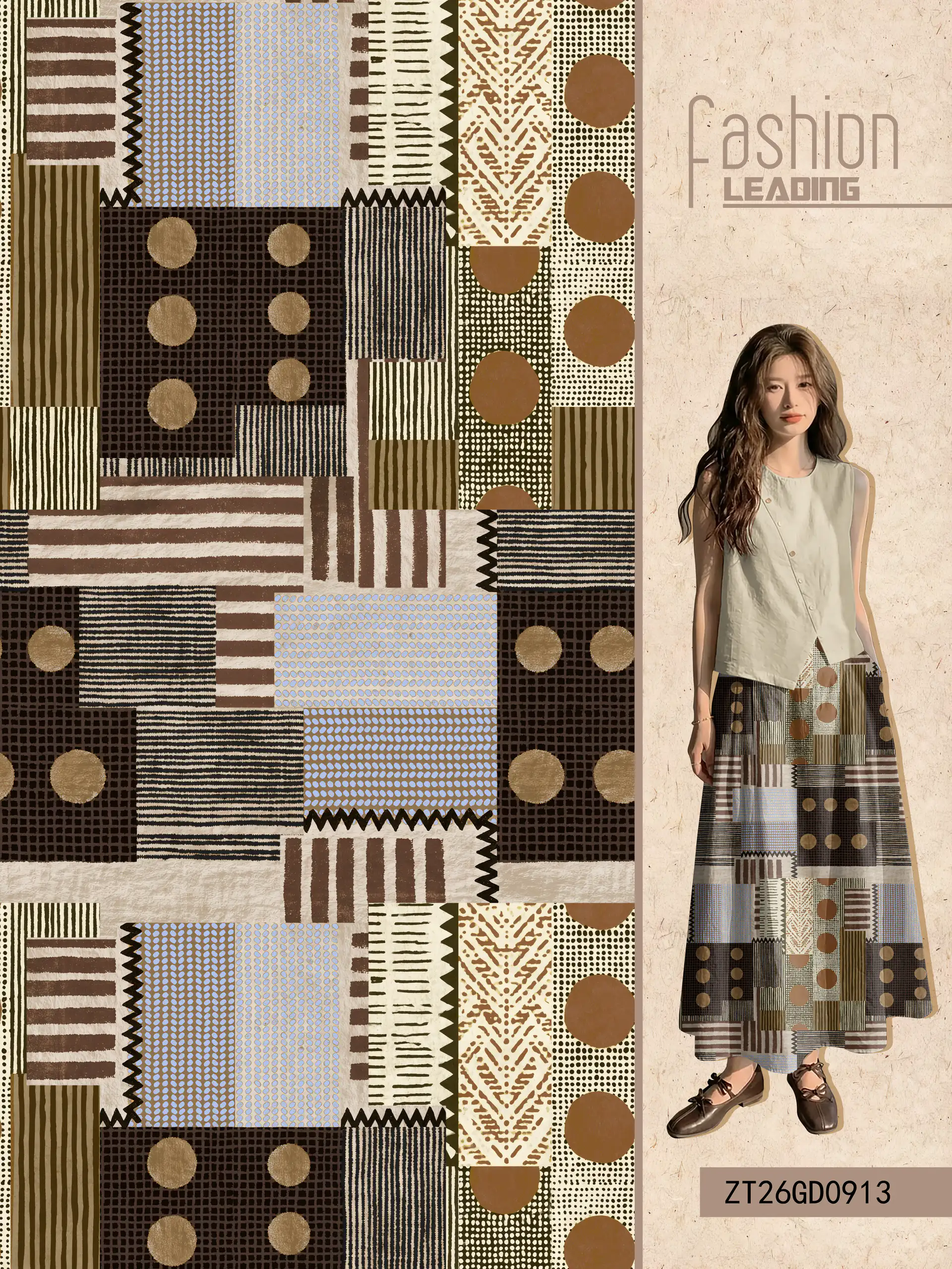 ZT26GD0913 exclusive digital print pattern
